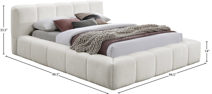 Carlin Chenille Fabric Upholstered Bed king size