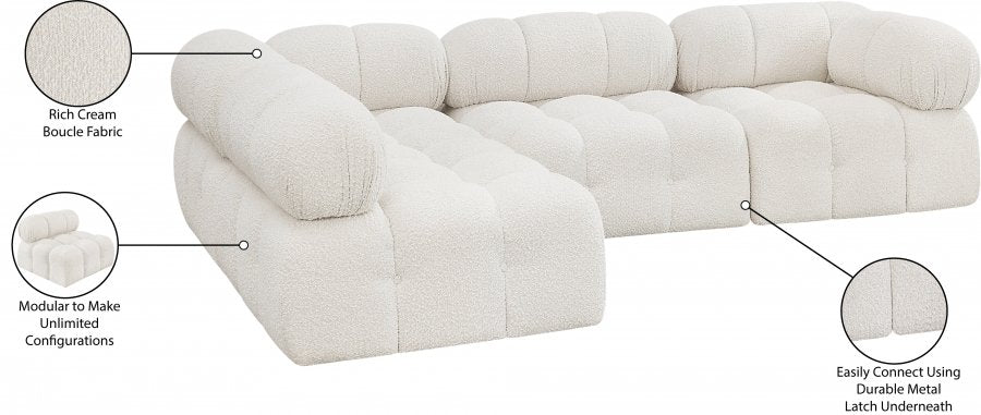 Ames 136" Boucle Fabric Sectional