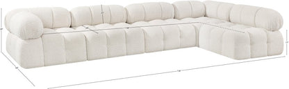 Ames 136" Boucle Fabric Sectional