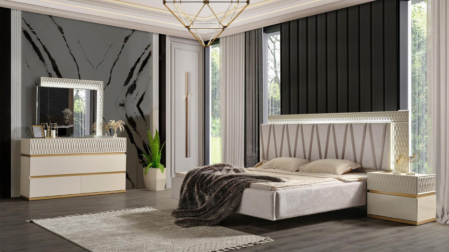 DELFANO BEDROOM SET QUEEN 4 pc