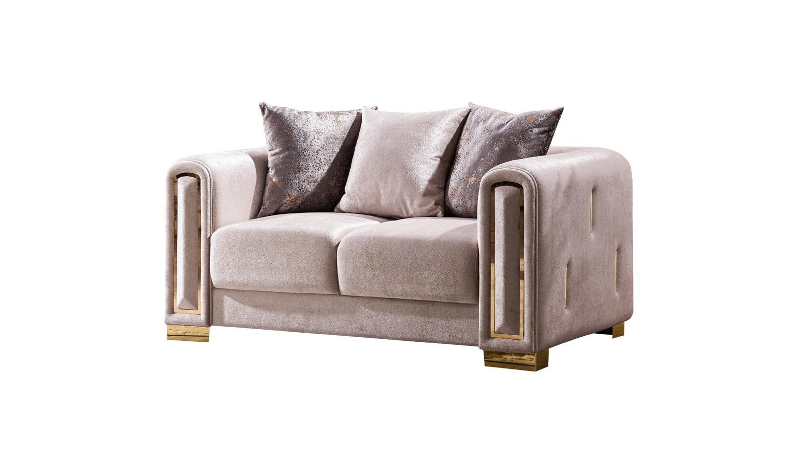 IMPREZA 2 PC LIVING ROOM SET IN BEIGE - LOVE SEAT