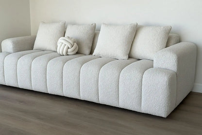 Isabella Sofa 96 inch custom made in Coconut fabric by Laura Design