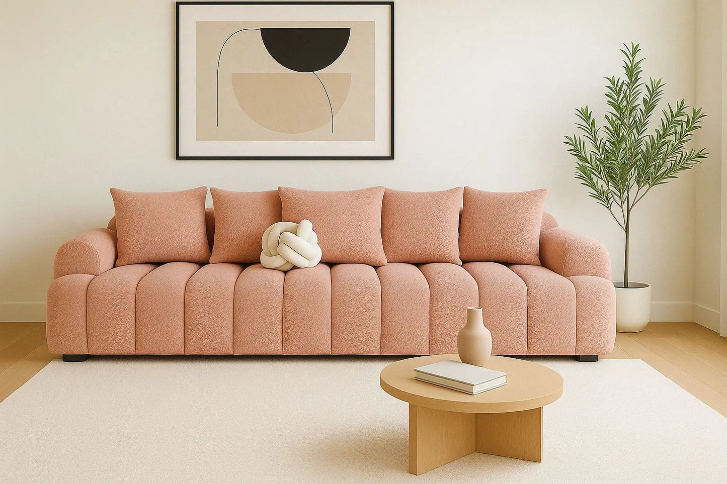 ISABELLA SOFA 96 INC CUSTOM-MADE TEDDY - ROSE