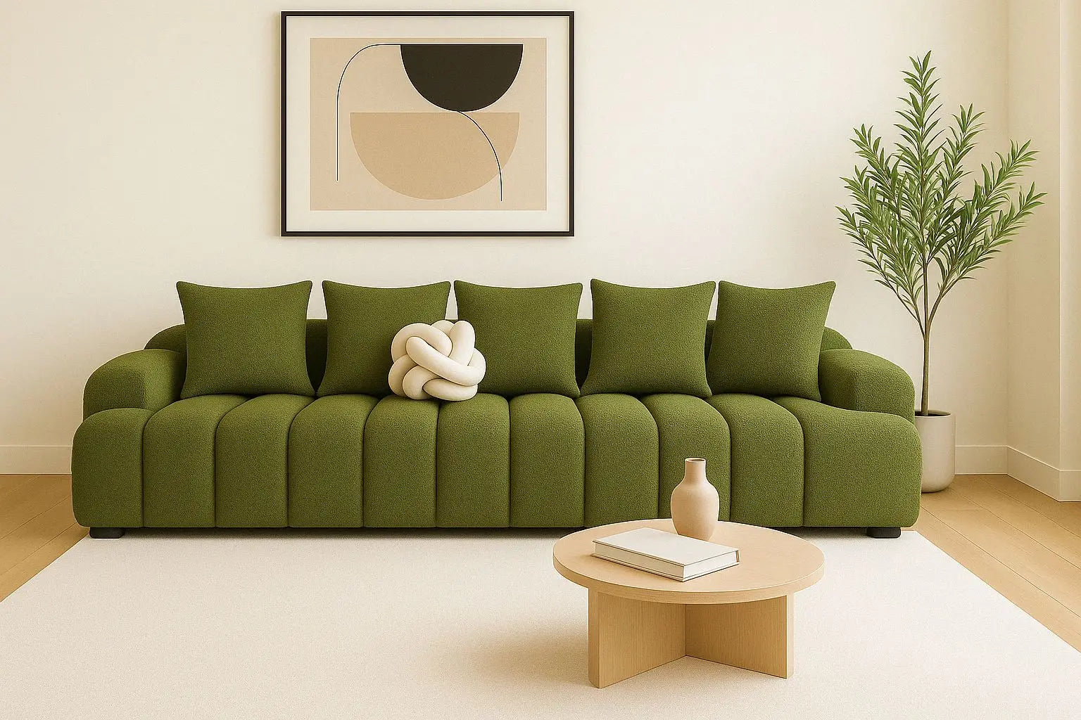 ISABELLA SOFA 96 INC CUSTOM-MADE TEDDY - GRASS