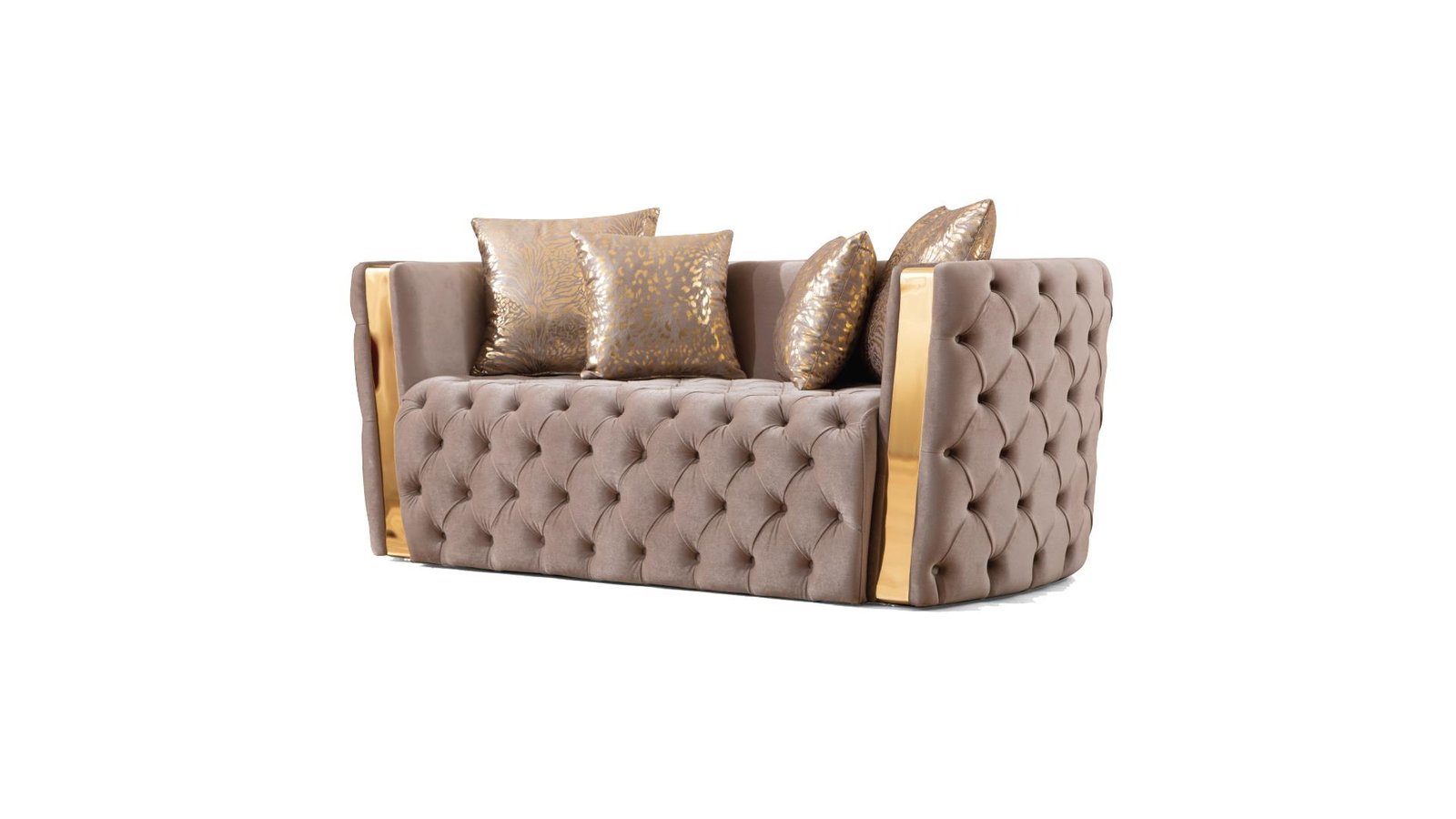 NAOMI 2 PC LIVING ROOM SET IN TAUPE - T - LOVE SEAT NAOMI TOUPE