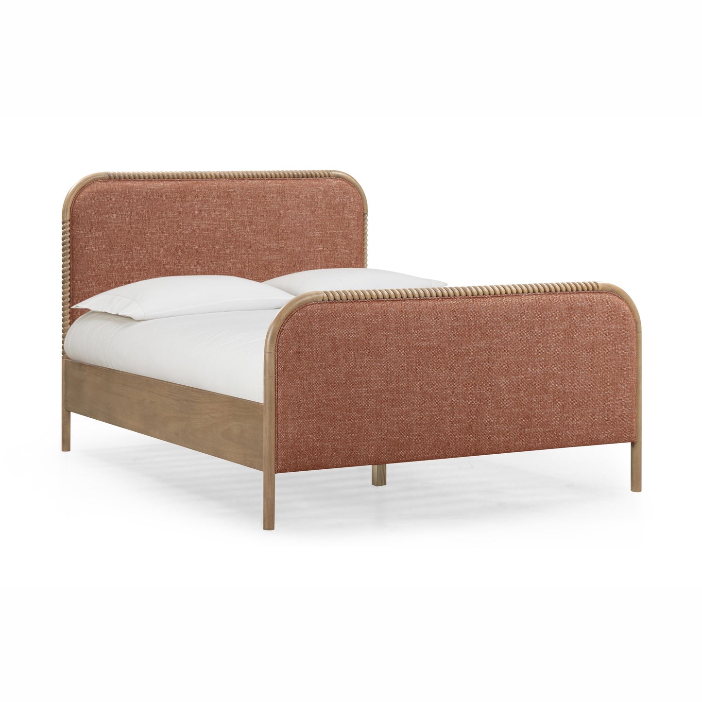 Hatia Basketweave Panel Bed - Sienna Red / Queen