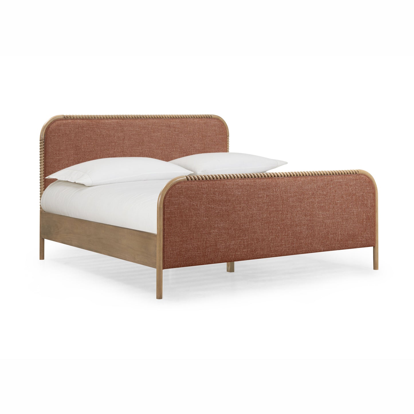Hatia Basketweave Panel Bed - Sienna Red / King