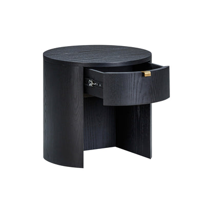 Marlow 19" Wood Round Nightstand With Drawer