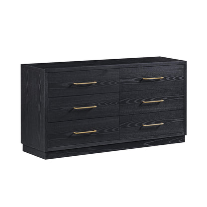 Marlow 6-Drawer Wood Dresser - Black