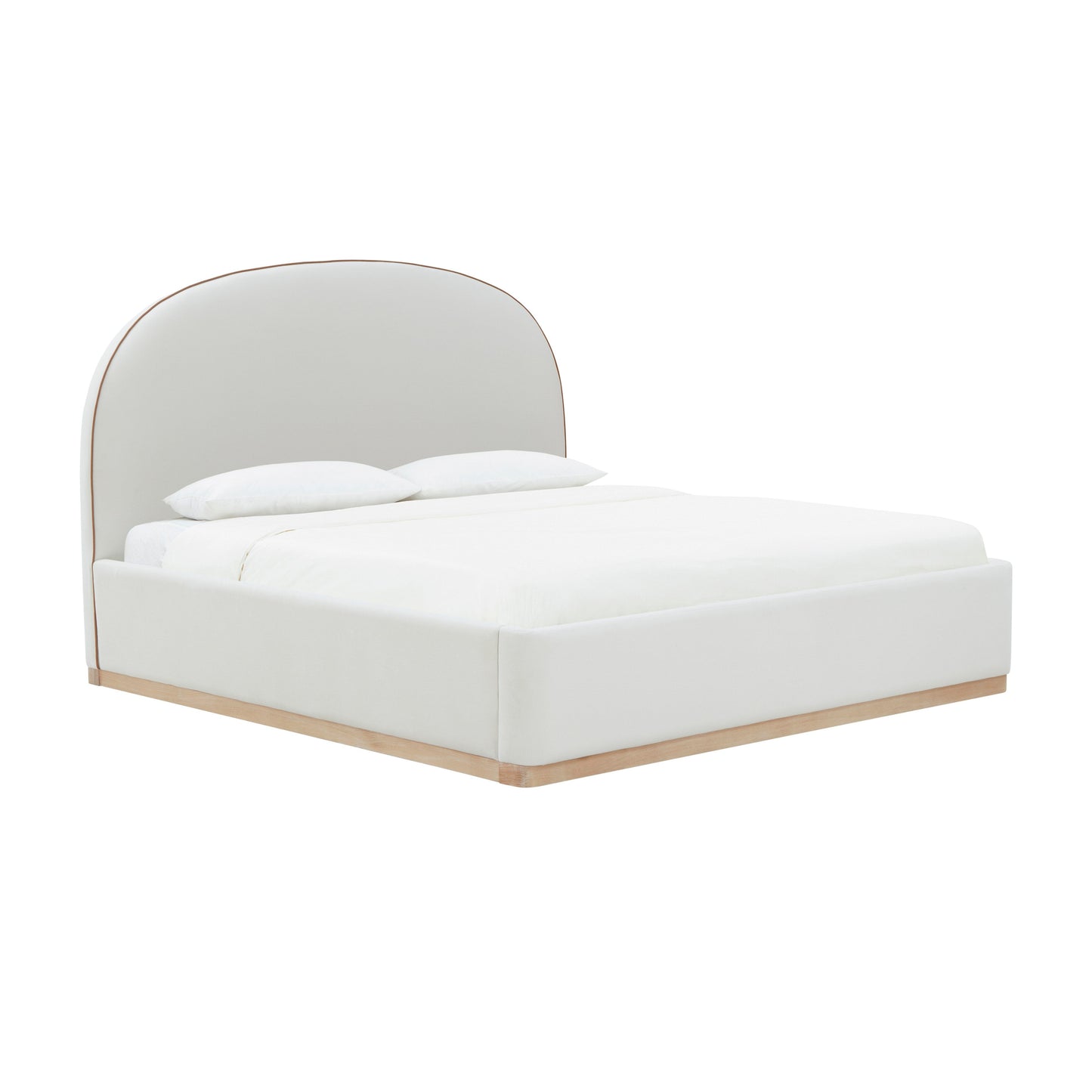 Marlow Performance Velvet Bed - Cream / King