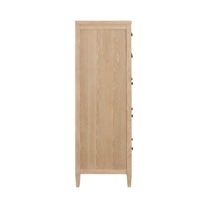 Bristol Park 40" Whitewashed Oak Wood 7-Drawer Chest