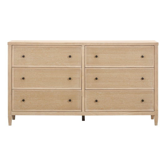 Bristol Park 62" Whitewashed Oak Wood 6-Drawer Dresser - Default Variant