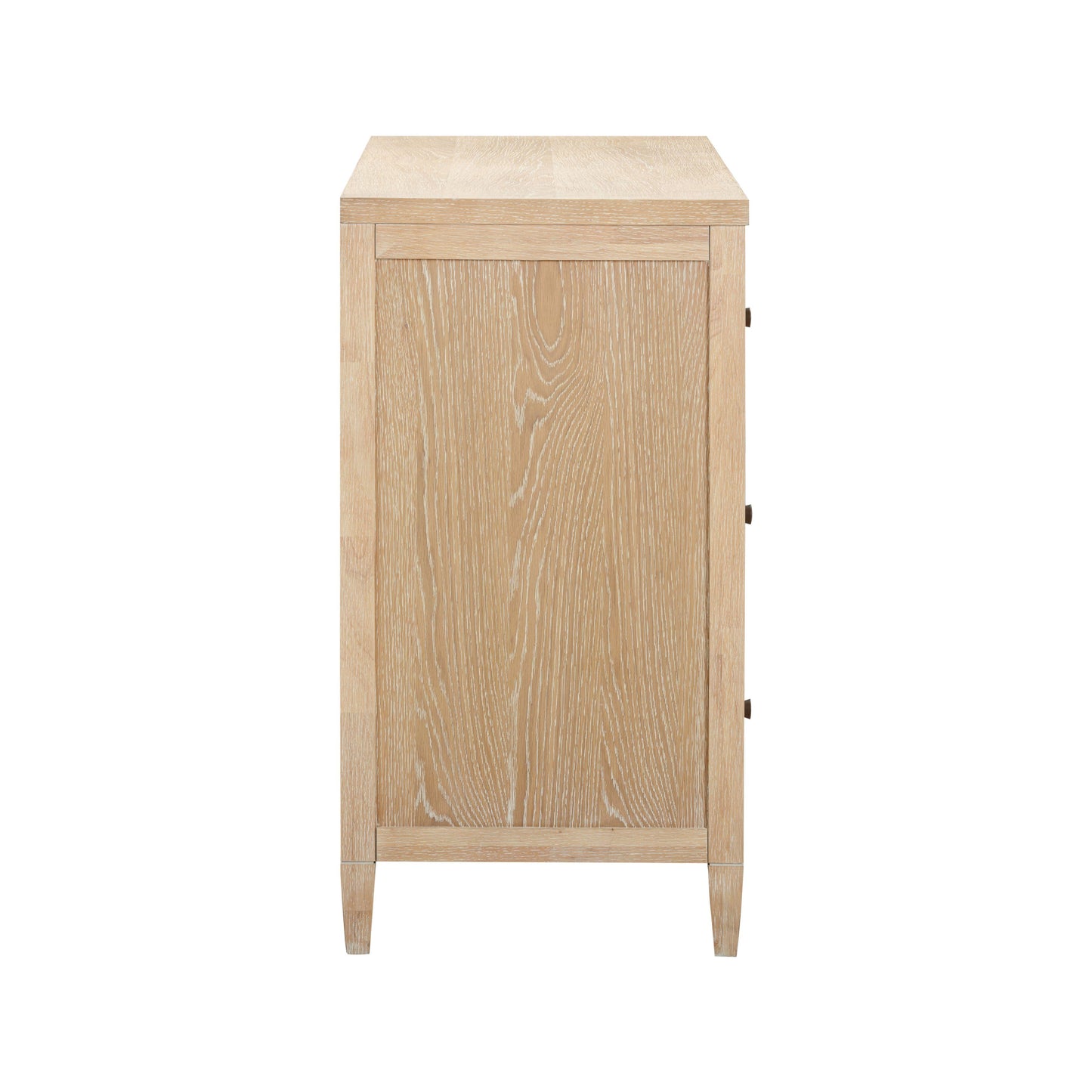 Bristol Park 62" Whitewashed Oak Wood 6-Drawer Dresser