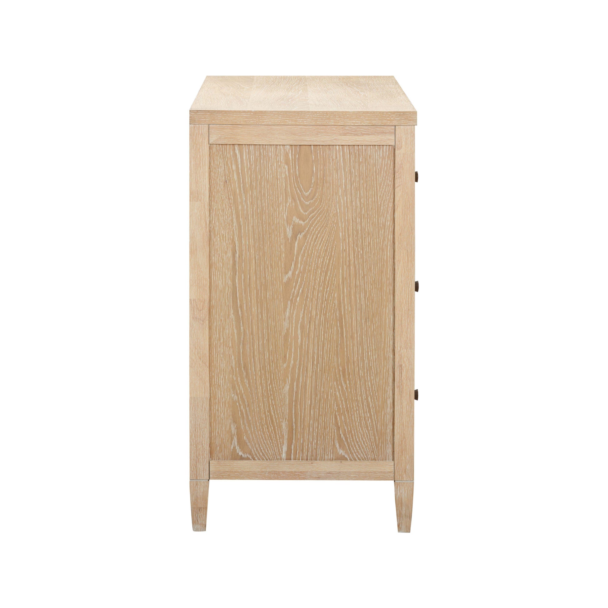 Bristol Park 62" Whitewashed Oak Wood 6-Drawer Dresser