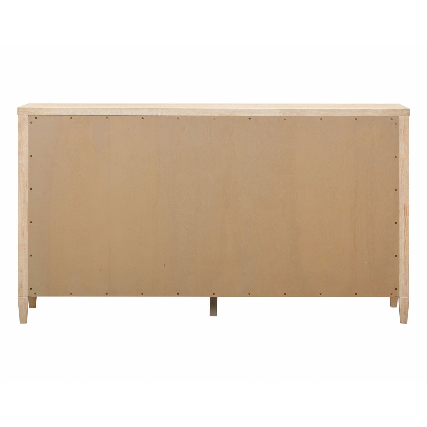 Bristol Park 62" Whitewashed Oak Wood 6-Drawer Dresser