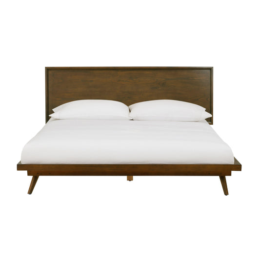 Emery Walnut Wood Platform Bed - Queen