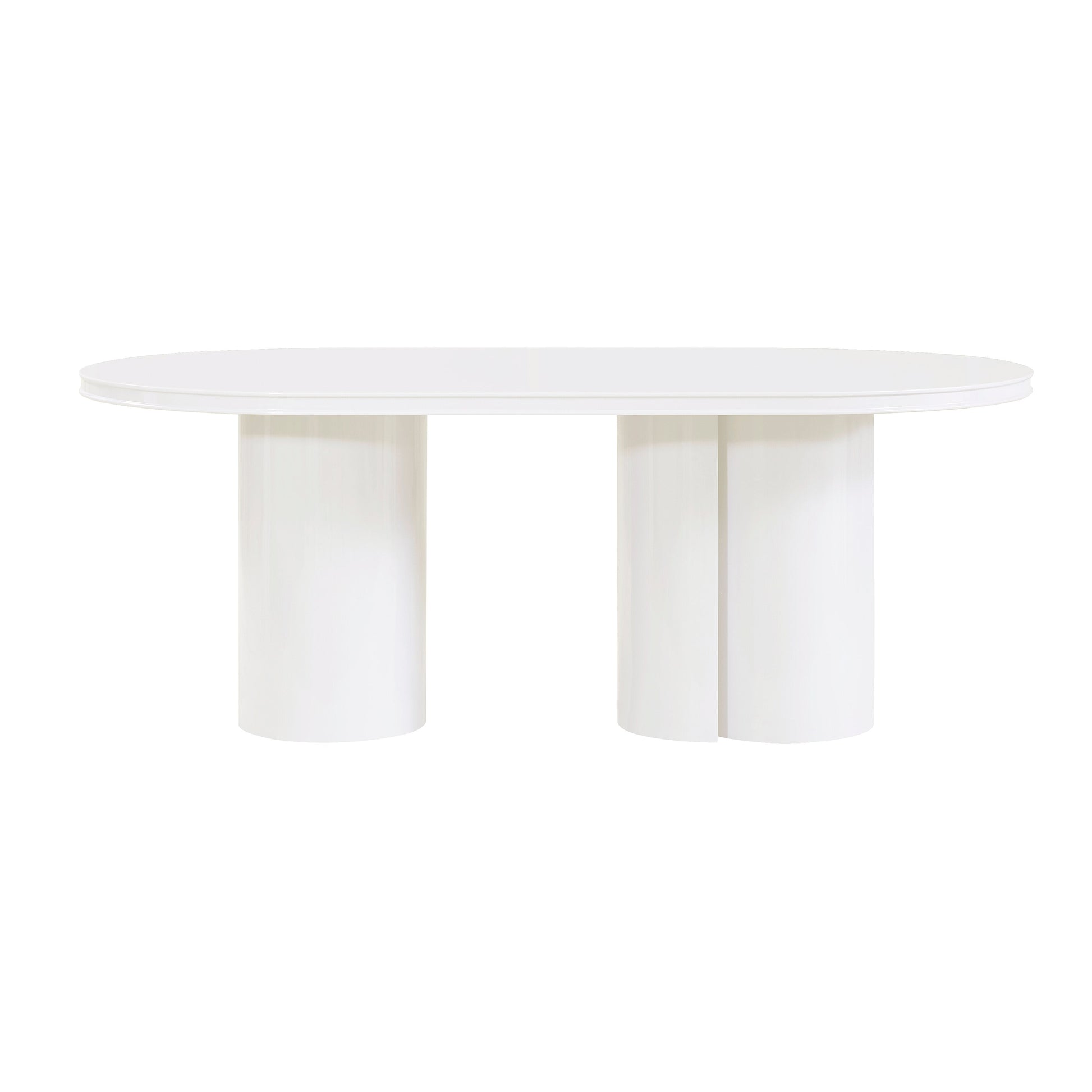 Elora 79" Lacquer Oval Dining Table - White