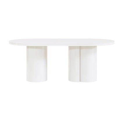 Elora 79" Lacquer Oval Dining Table - White