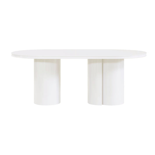 Elora 79" Lacquer Oval Dining Table - White