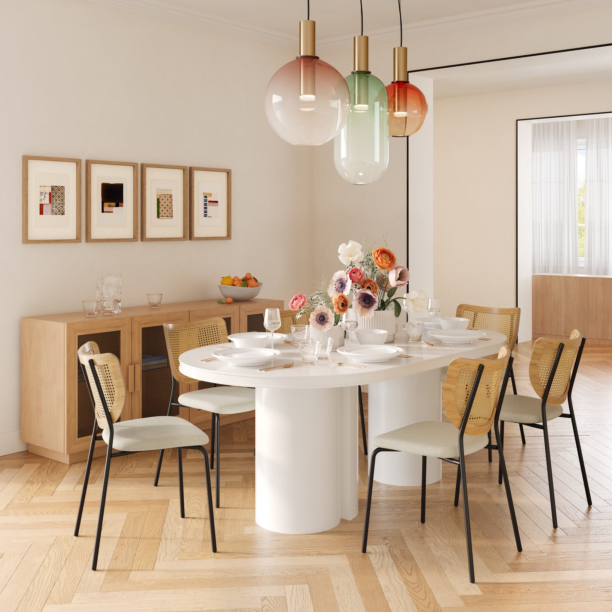 Elora 79" Lacquer Oval Dining Table