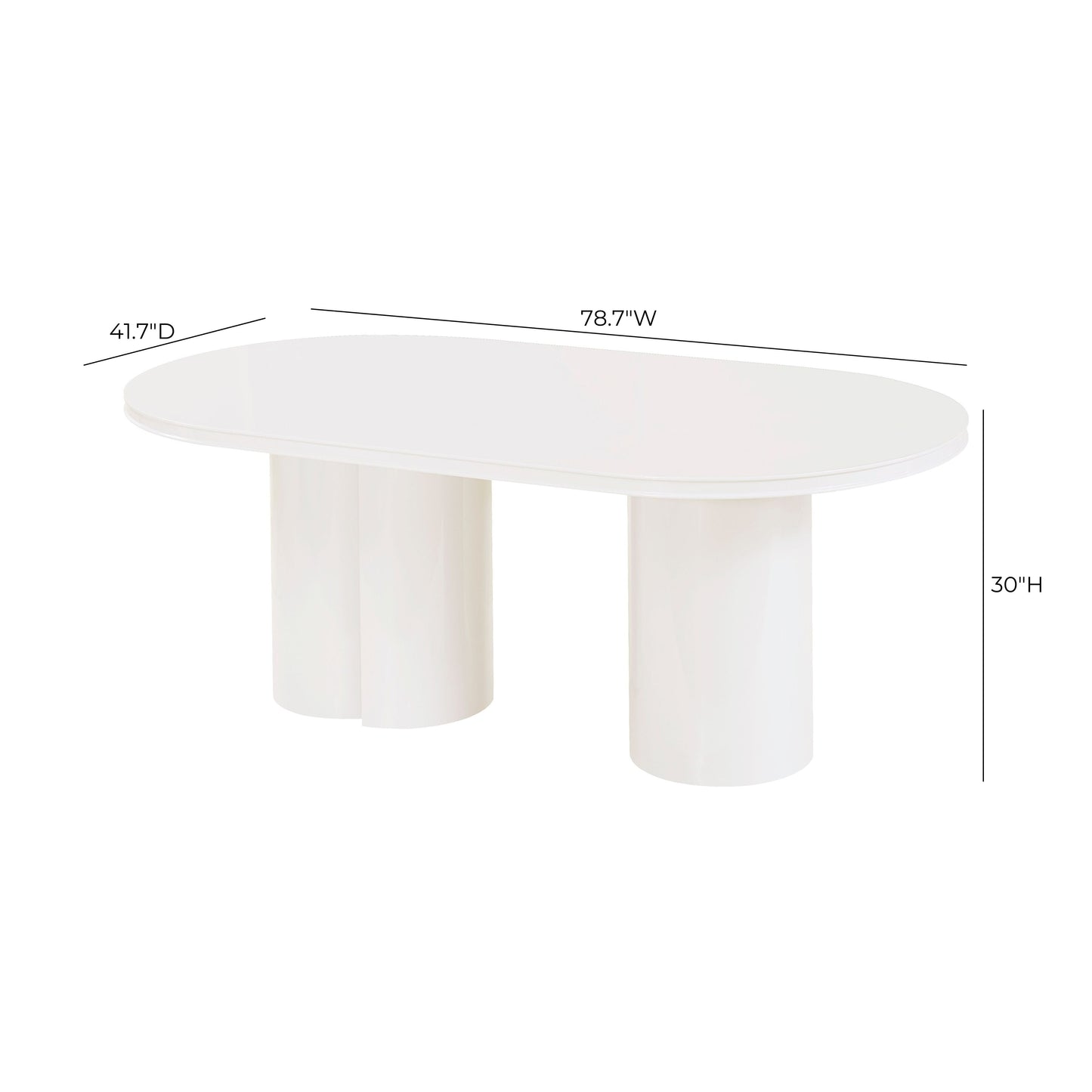 Elora 79" Lacquer Oval Dining Table