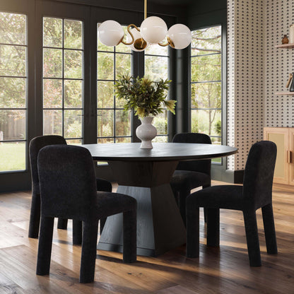 Nolan 56" Wood Round Dining Table - Black