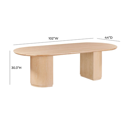 Marlow 102" Wood Oval Dining Table