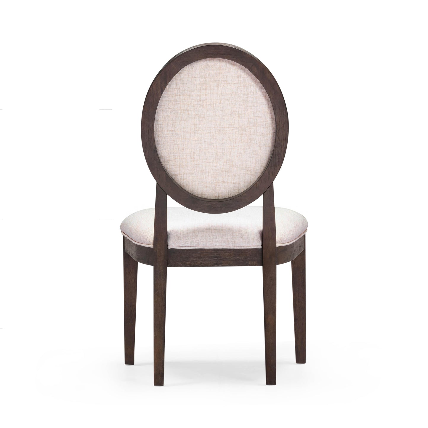 Mila Dark Brown and Beige Performance Fabric Dining Chair - Set of 2