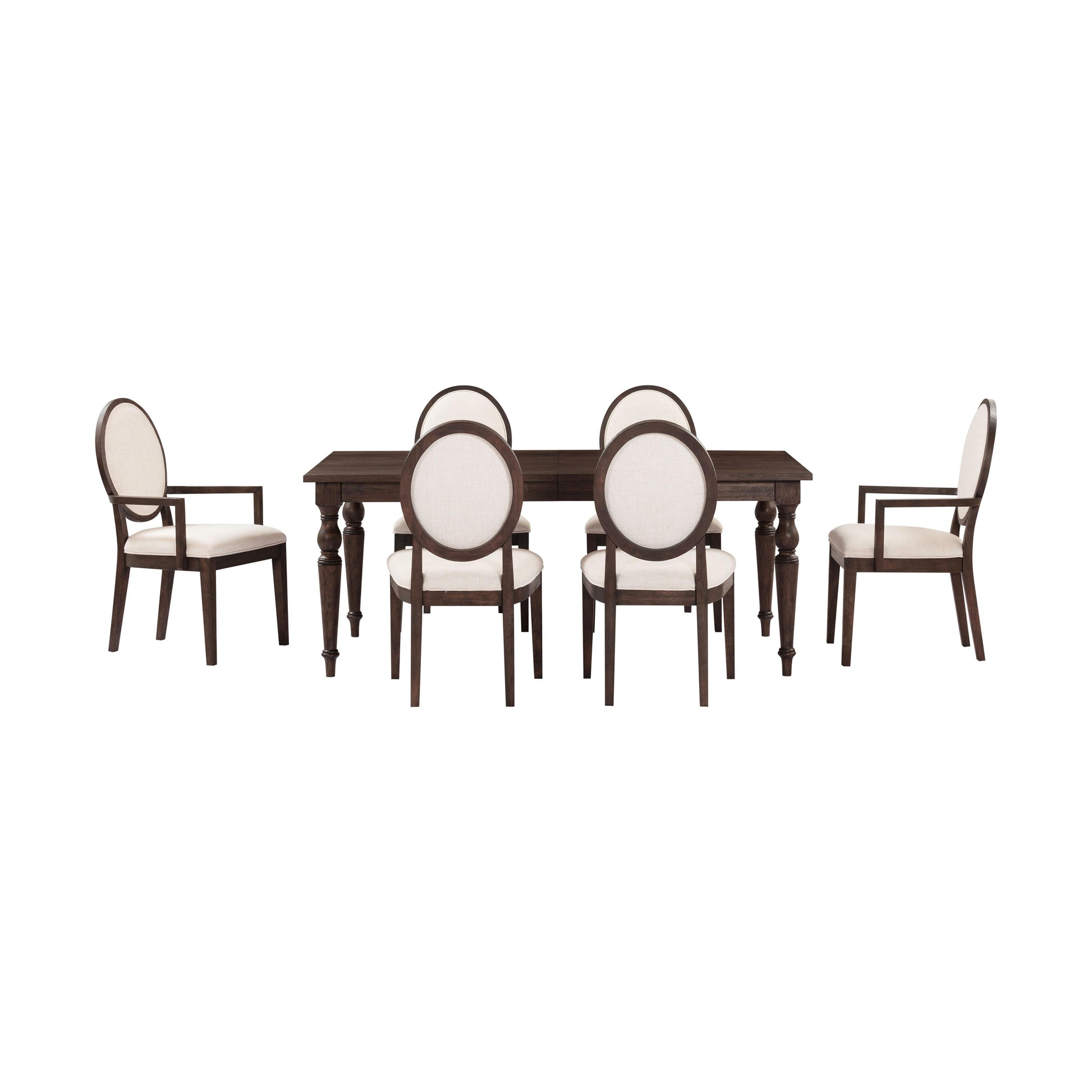 Mila Dark Brown and Beige Performance Fabric Dining Chair - Set of 2