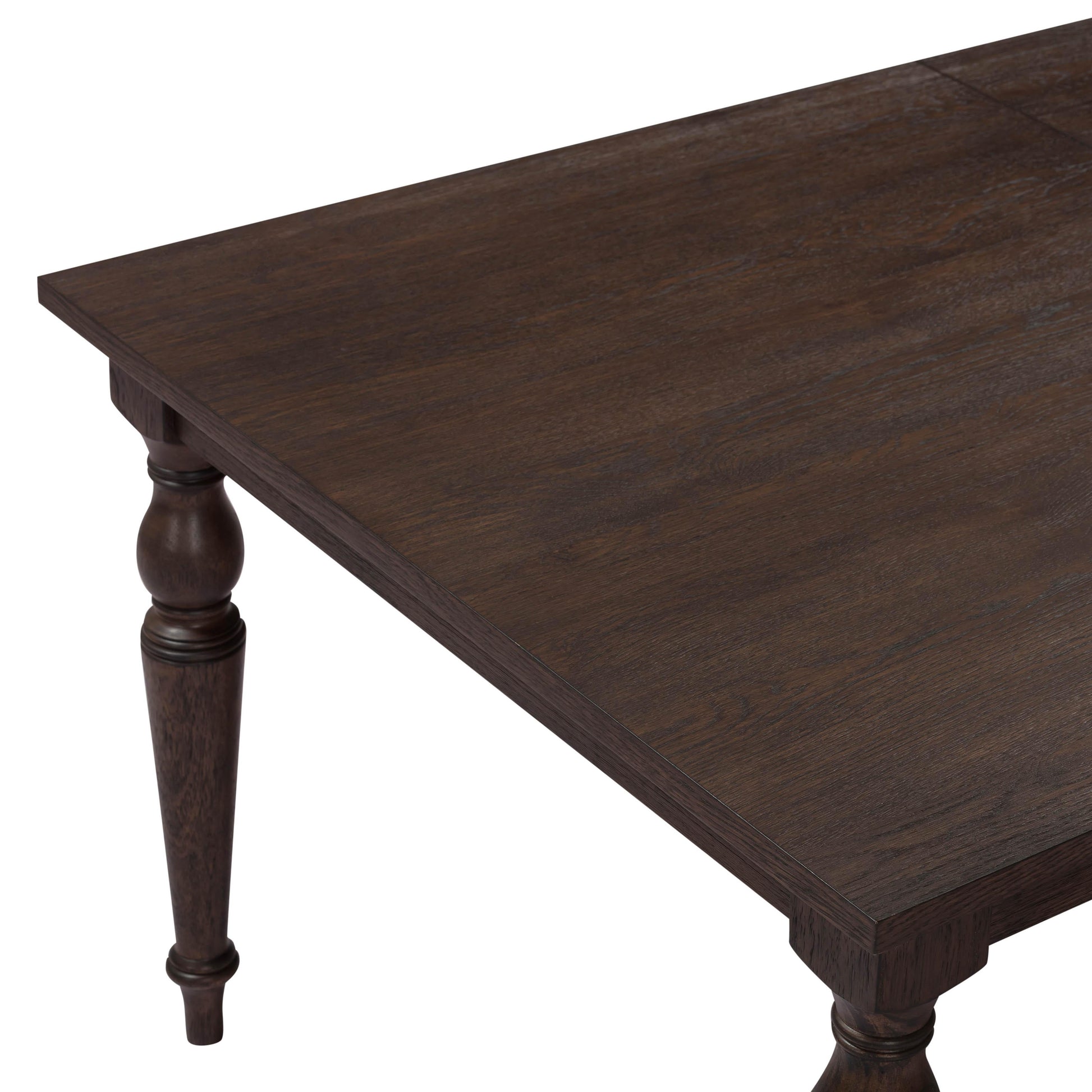 Mila 74"-114" Dark Brown Extendable Rectangular Dining Table