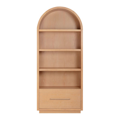 Marlow Wood Bookcase With File Drawer - Natural
