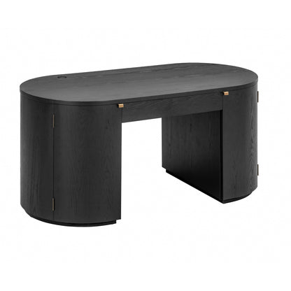 Marlow 64" Wood Executive Desk With Storage