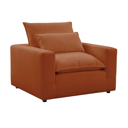 Cali Performance Fabric Armchair - Rust