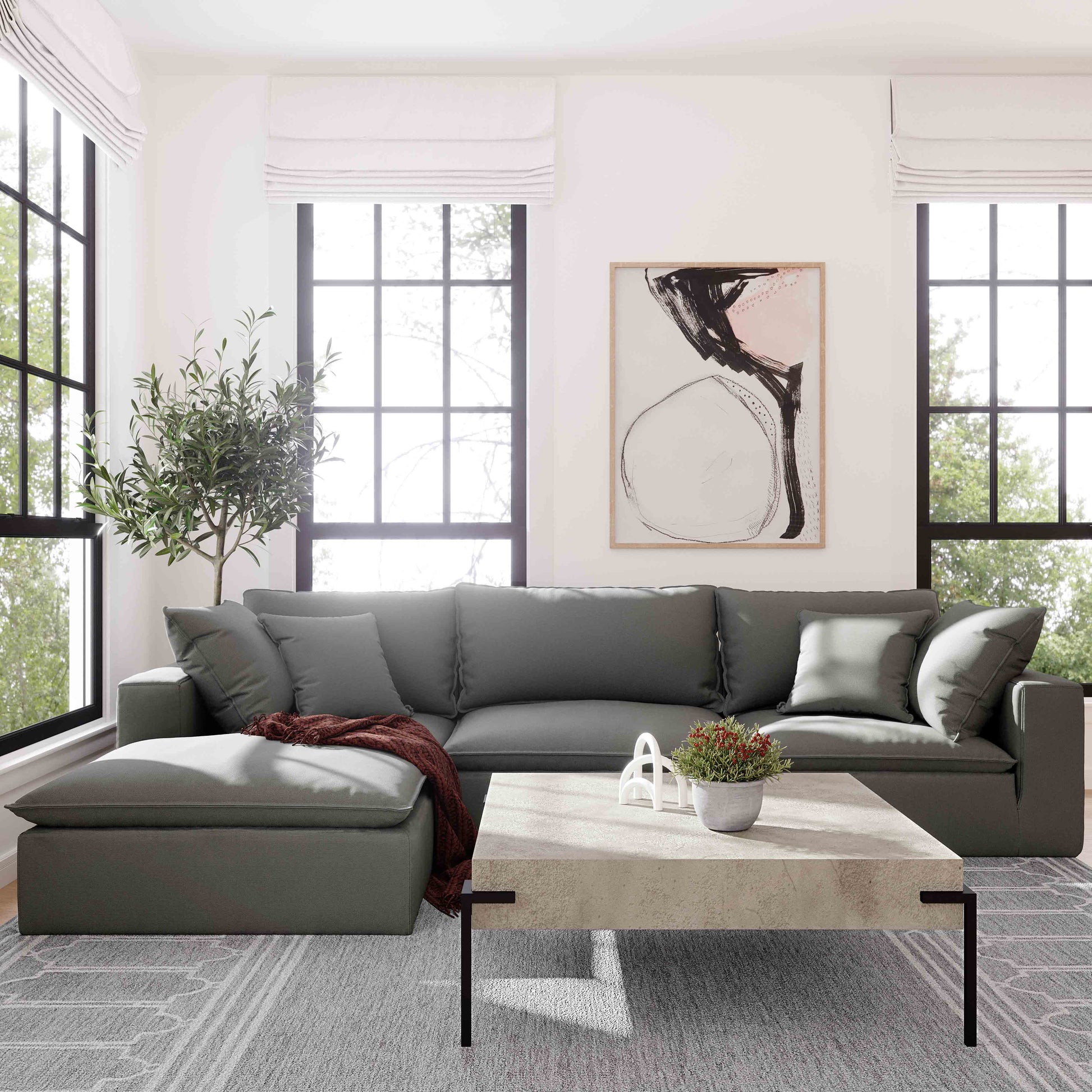 Cali Performance Fabric Modular Corner Chair