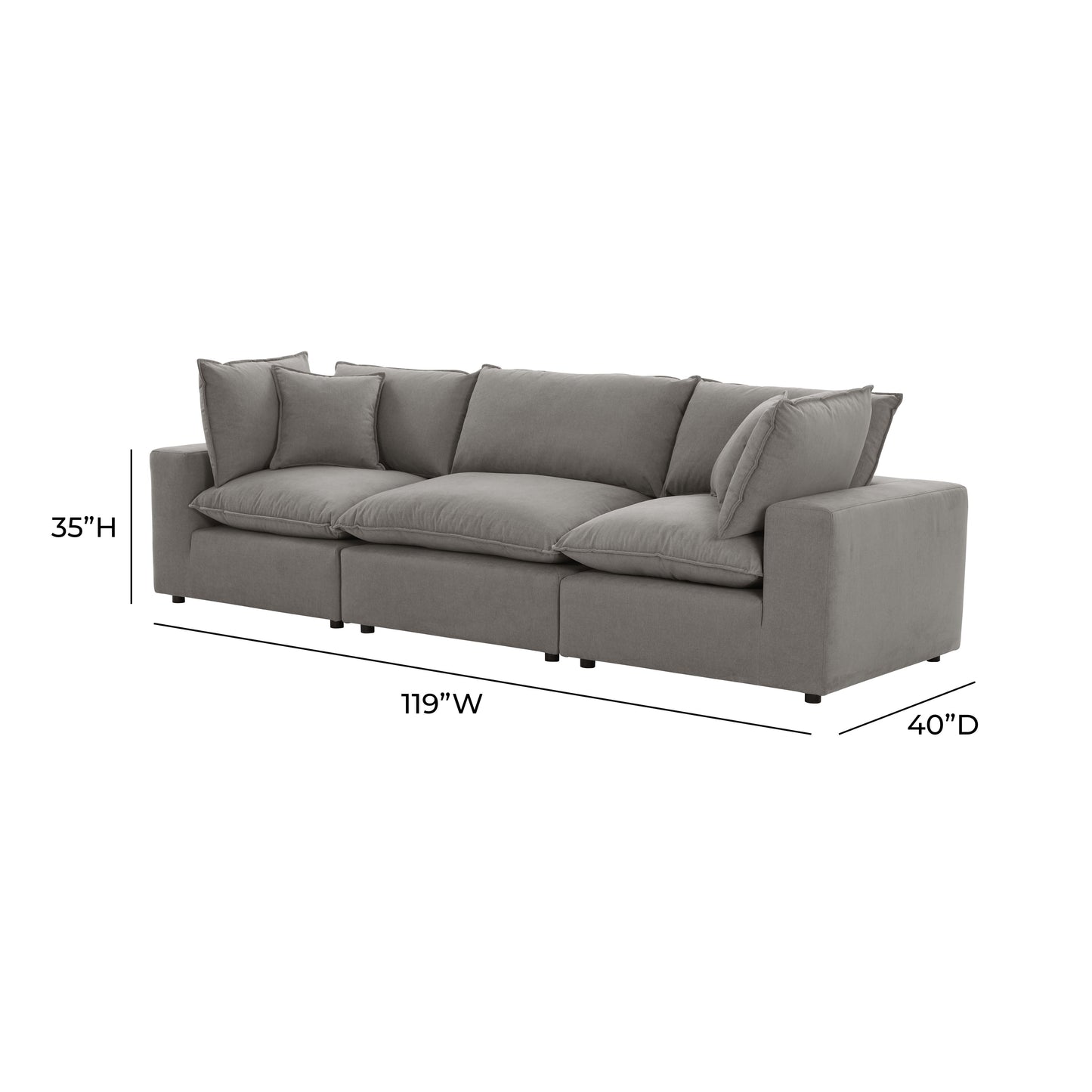 Cali 120" Performance Fabric Modular Sofa