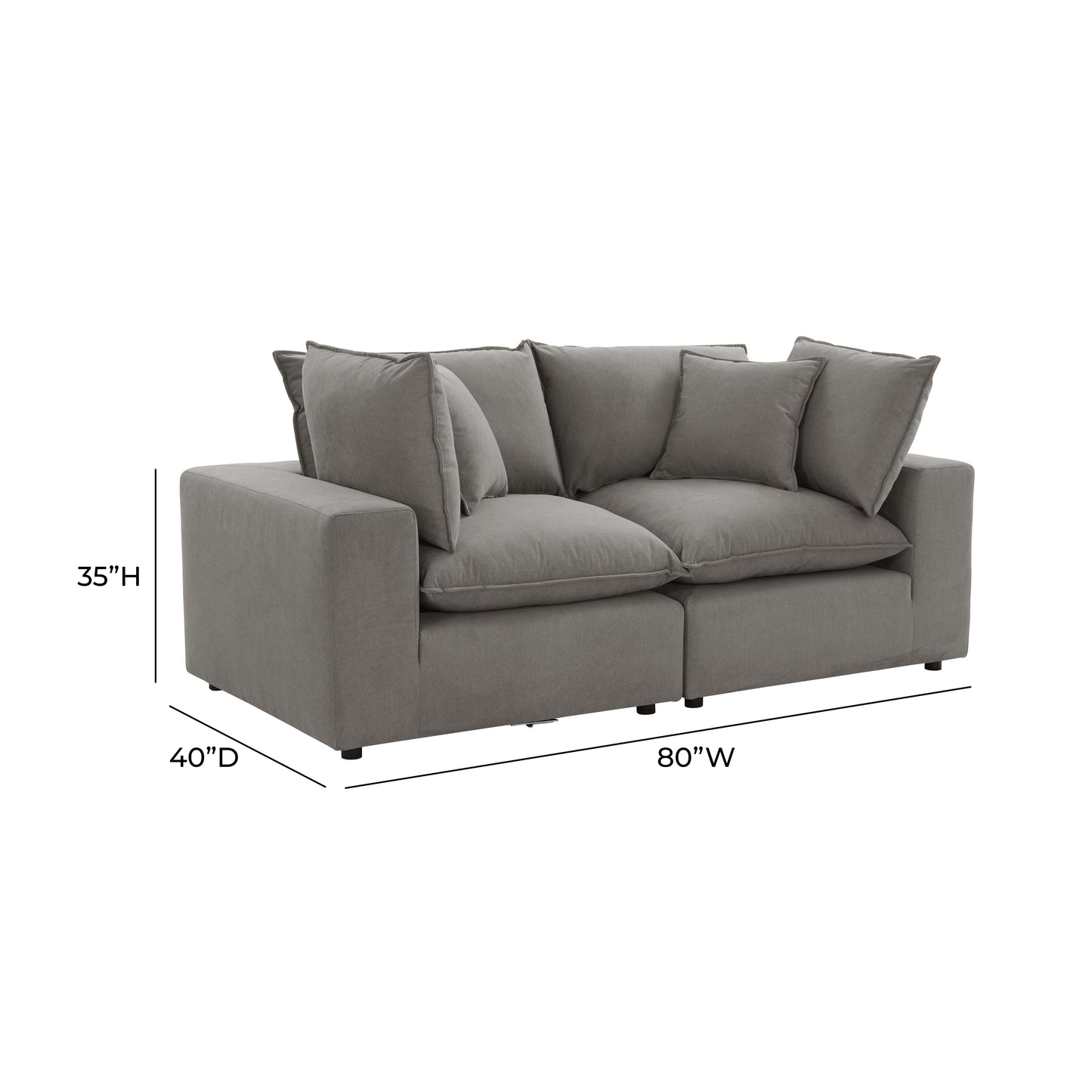 Cali 80" Modular Loveseat