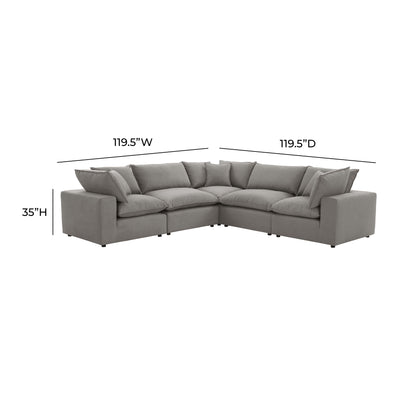 Cali 5-Piece Performance Fabric Modular L-Sectional