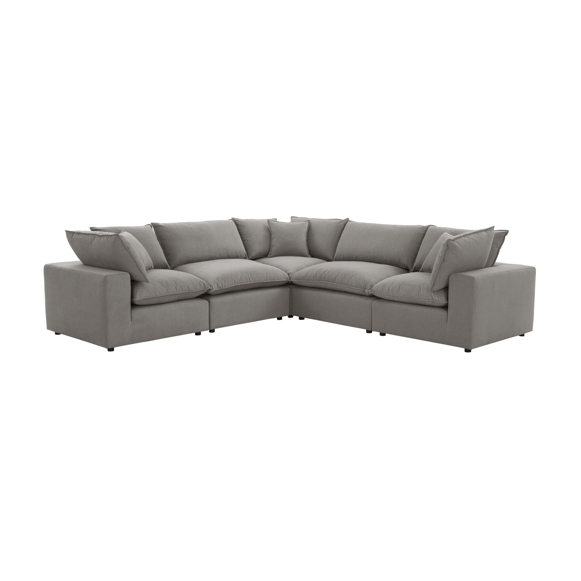 Cali 5-Piece Performance Fabric Modular L-Sectional - Slate