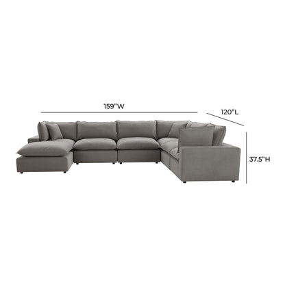 Cali 7-Piece Performance Fabric Modular Large Chaise Sectional