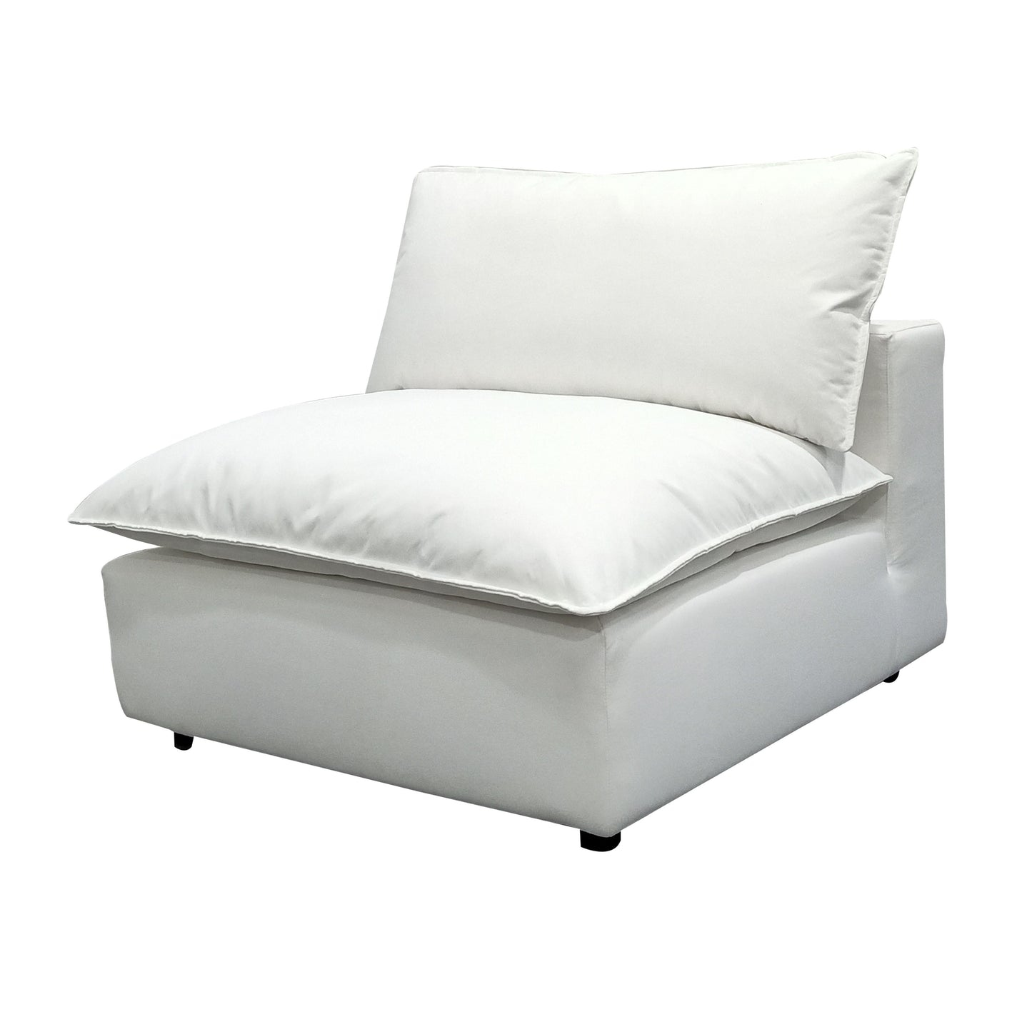 Cali Performance Fabric Modular Armless Chair - Pearl