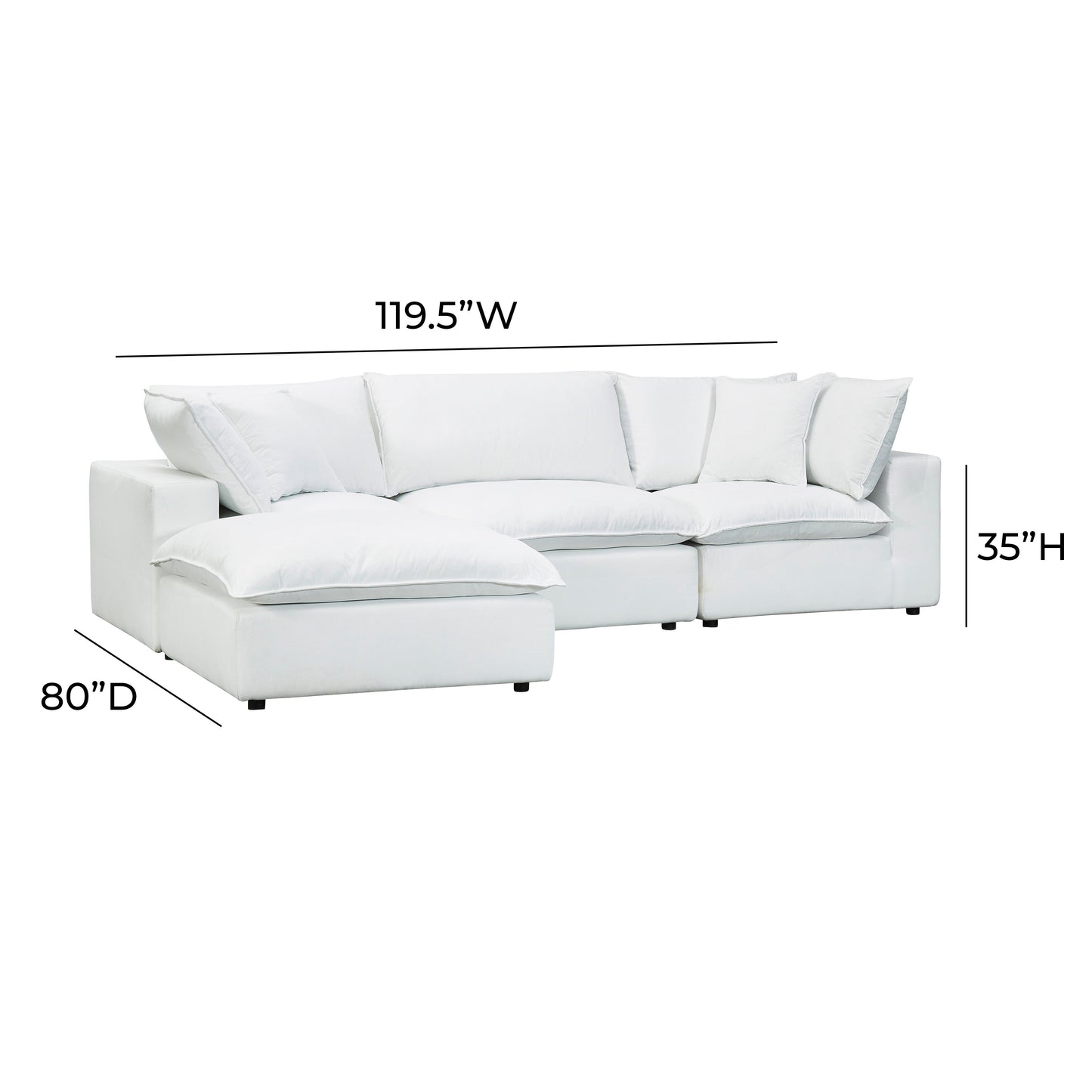 Cali 4-Piece Performance Fabric Modular Sectional