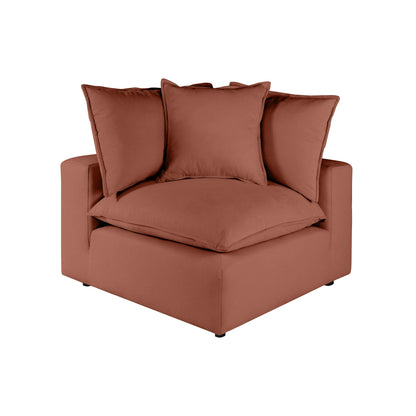 Cali Performance Fabric Modular Corner Chair - Rust