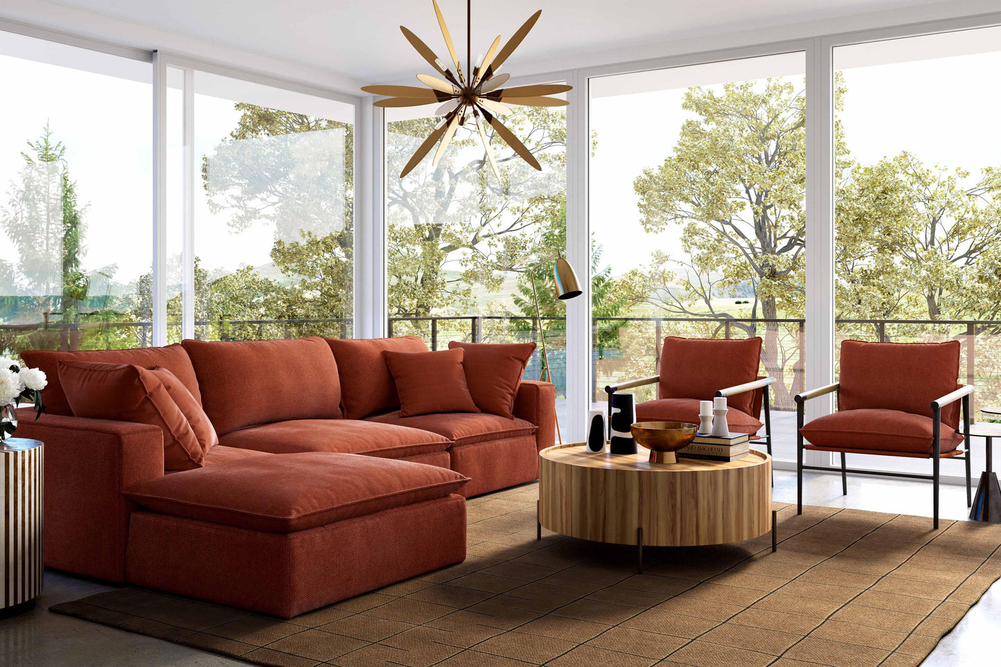 Cali Performance Fabric Modular Corner Chair