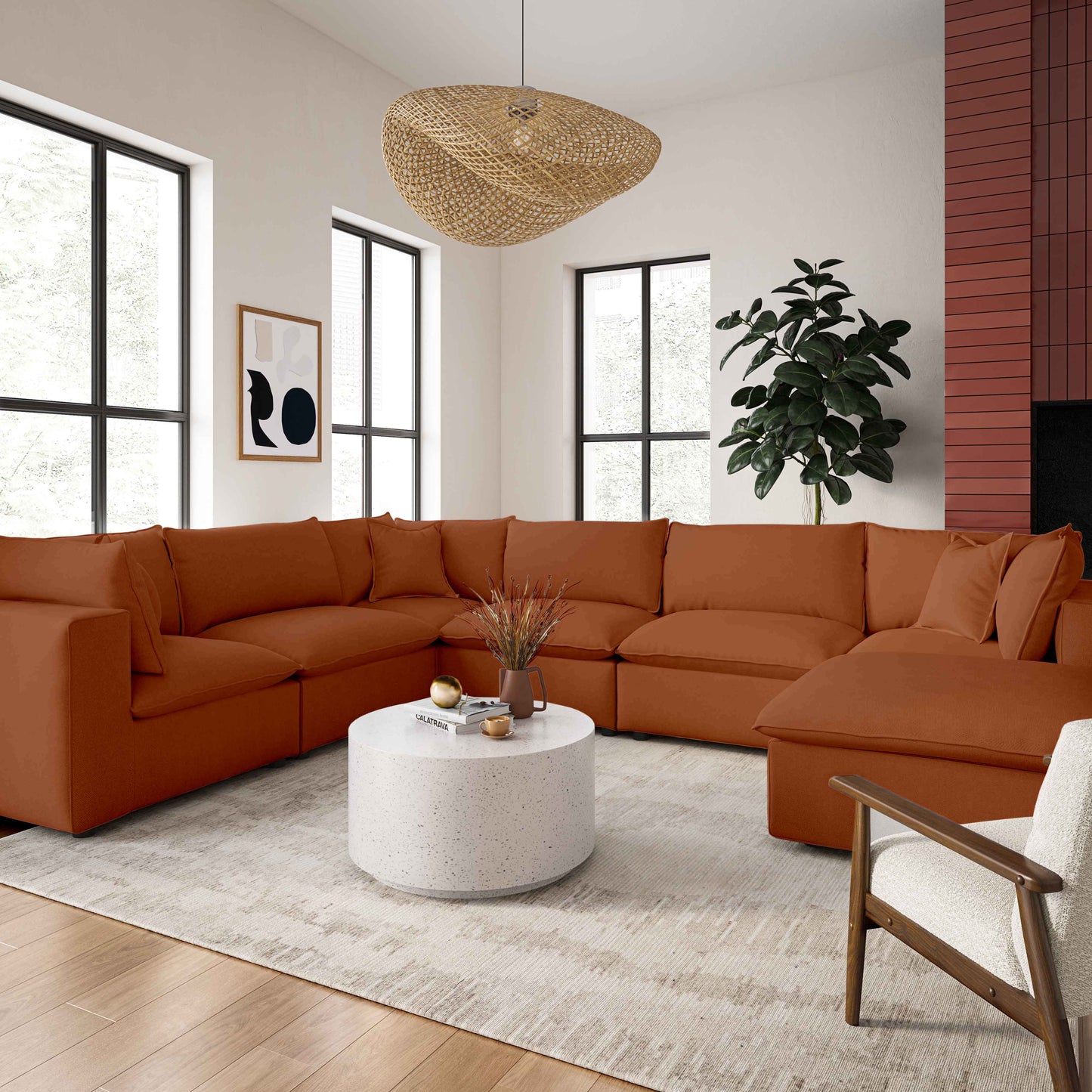 Cali Performance Fabric Ottoman