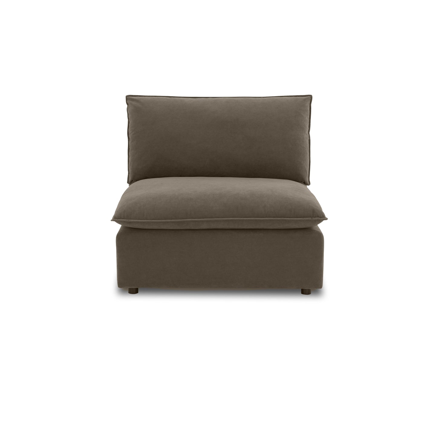 Cali Chocolate Brown Performance Velvet Armless Chair - Default Variant