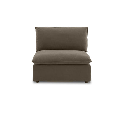 Cali Chocolate Brown Performance Velvet Armless Chair - Default Variant