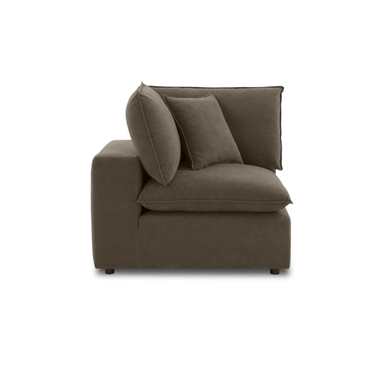 Cali Chocolate Brown Performance Velvet Corner Chair - Default Variant