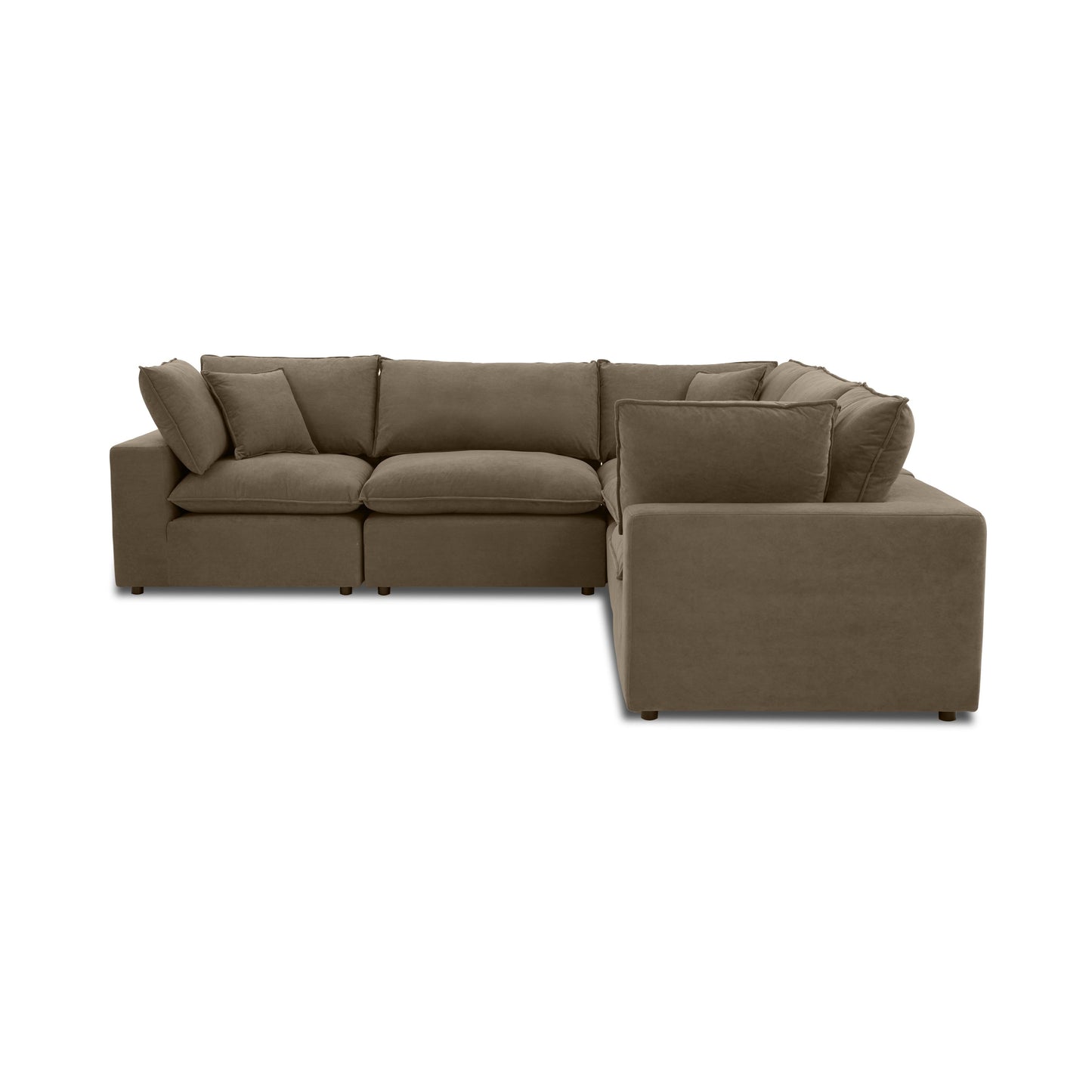 Cali 5-Piece Chocolate Brown Performance Velvet L-Sectional - Default Variant