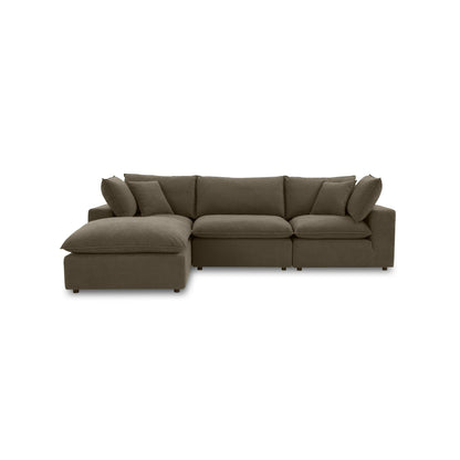 Cali 4-Piece Chocolate Brown Performance Velvet Sectional - Default Variant