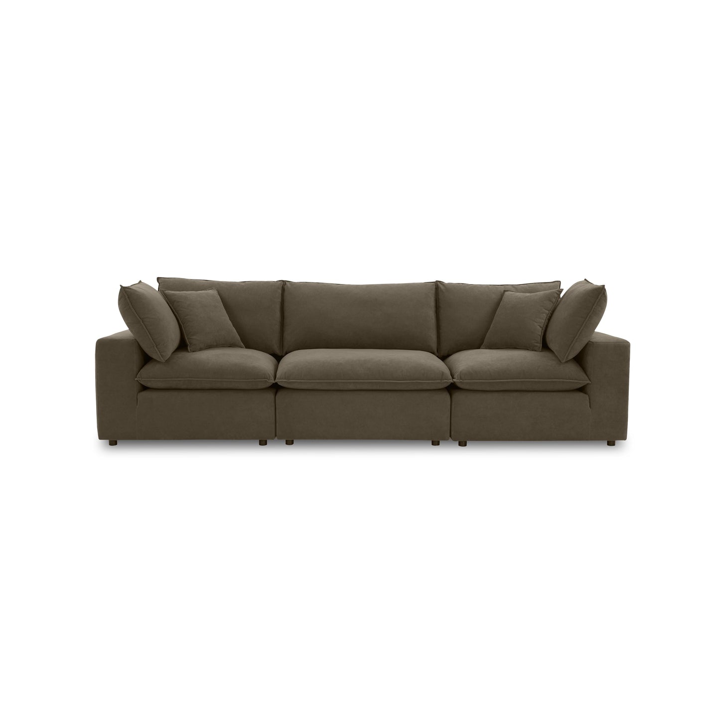 Cali 120" Chocolate Brown Performance Velvet Modular Sofa - Default Variant